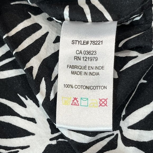 Private Member Black White Palm Print Button Up Shirt Men Small Inside Out Print - Picture 8 of 14